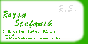 rozsa stefanik business card